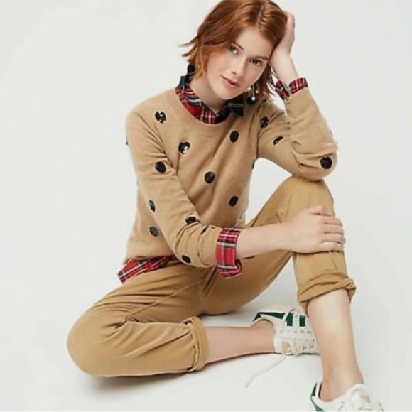 J. Crew Sweaters - J. Crew Everyday Cashmere Crewneck Sweater with Sequin Polka Dots